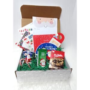 Santa Cookie Gift Set Letter Kit Plate and Cup Cookies Hot Cocoa Candy Cane